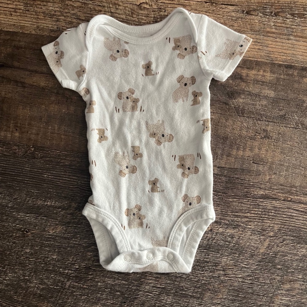 Child of Mine Koala Bear Print Short Sleeve Bodysuit Newborn Baby Clothes